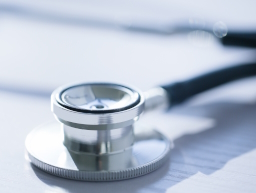 close-up of a stethoscope on a table